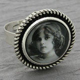 20 Round Silver Adjustable Photo Ring Bases 16mm Photo Area
