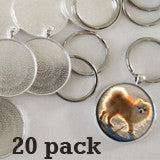 20 Pack Jumbo Round Photo Key Chain Blanks Supplies Pack