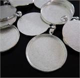 20 Pack 38mm Round Circle Pendants Silver No Glass