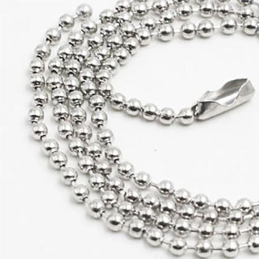 Shiny Silver Ball Chain Necklaces 24" - Choose Quantity