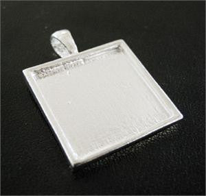 Silver Plated Photo Jewelry Pendant Setting 1 inch