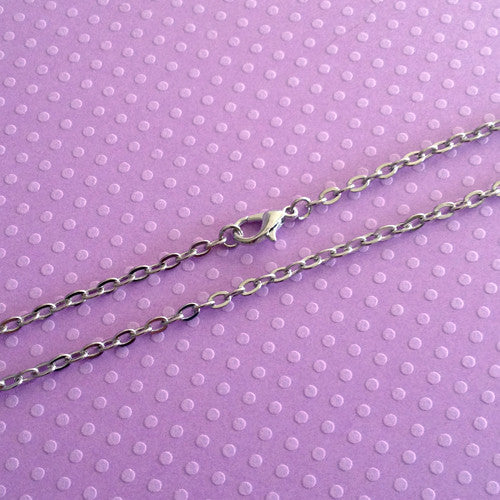24 inch Soft Silver Necklace Link Chain w/ Lobster Clasp