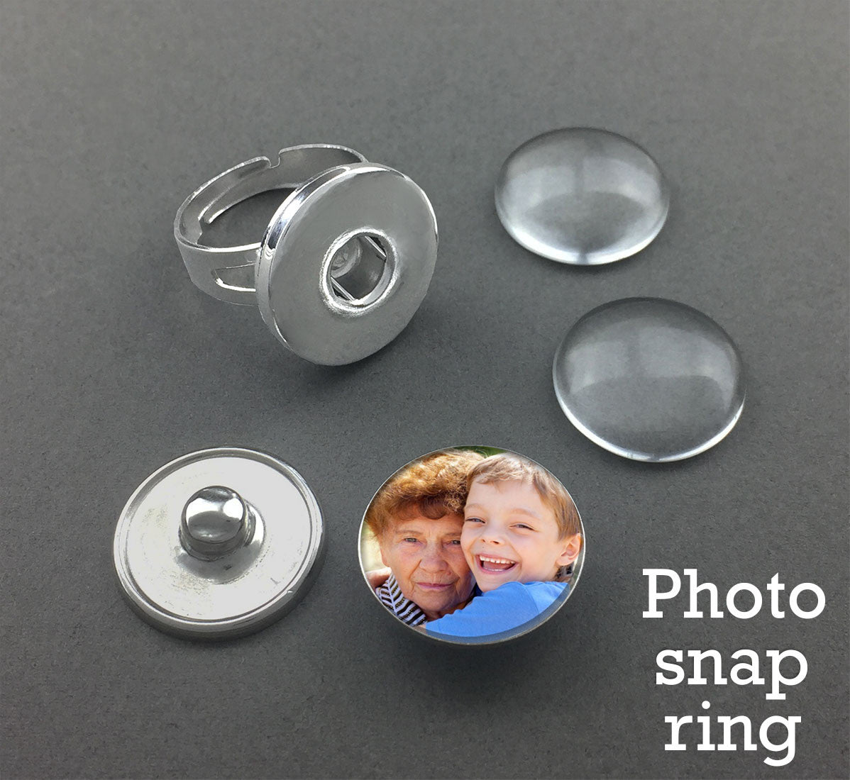 Snap In Photo Jewelry Ring Kit Changeable