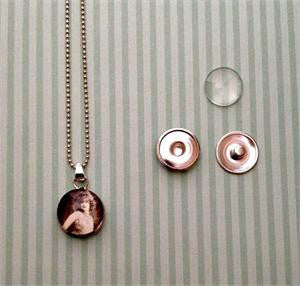 Interchangeable Snap In Photo Jewelry Pendant Kit