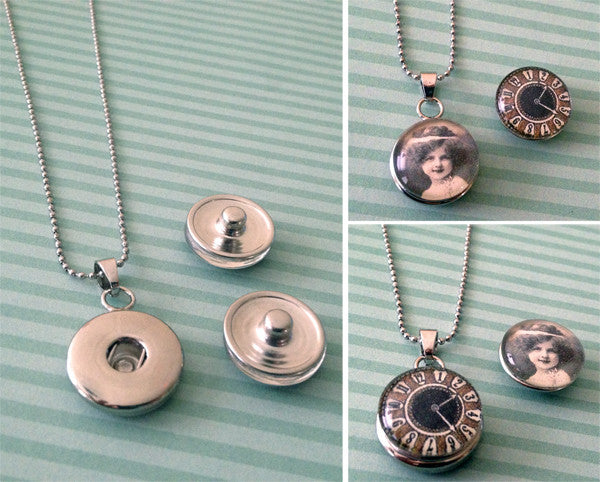 Changeable Snap In Photo Jewelry Pendant Kit