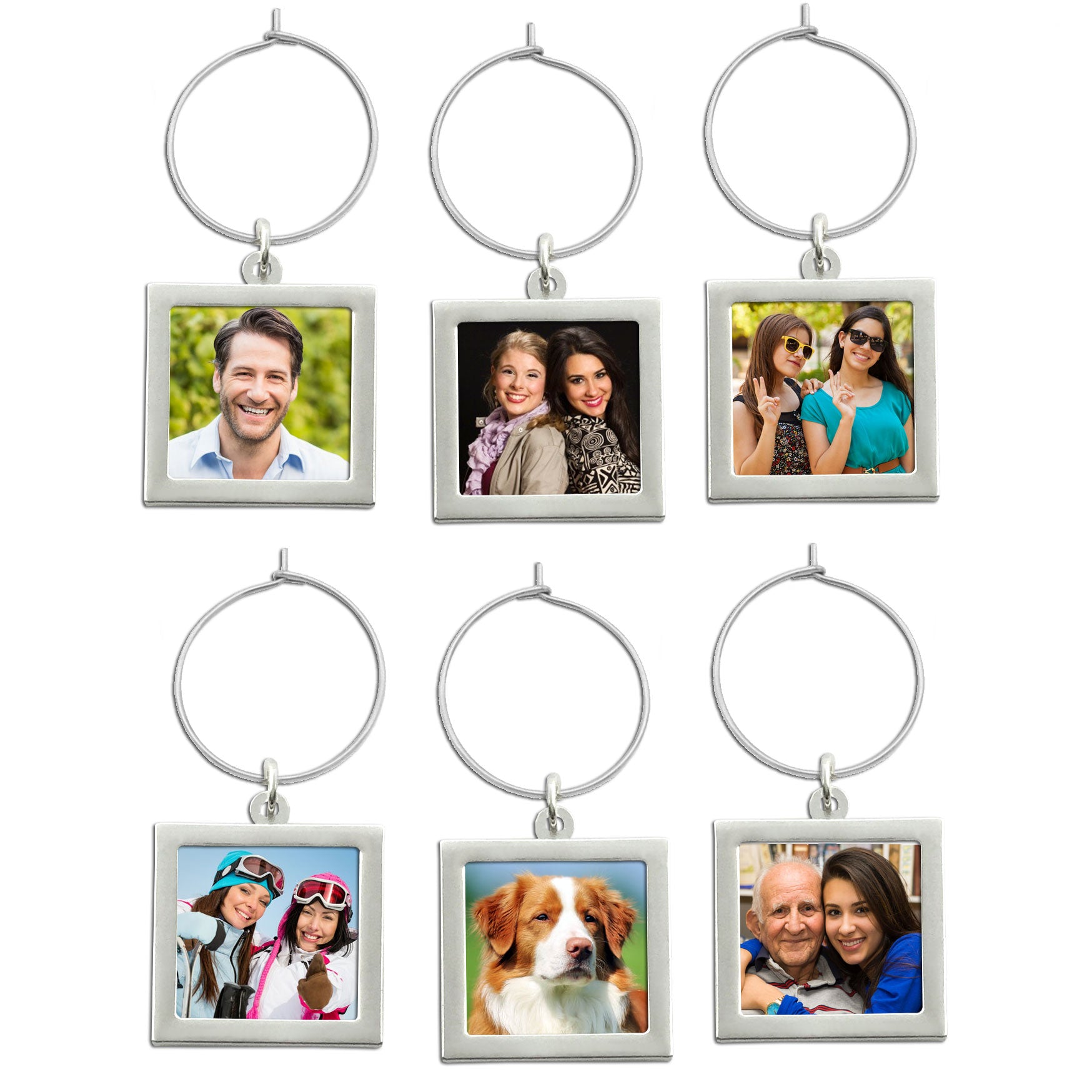 Instant Photo Wine Charms Kit Makes 6 Square Wine Tags