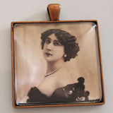 20 Pack Jumbo Copper Square Photo Pendant w/ Domed Glass 35mm
