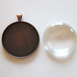 10 Pack Photo Jewelry Copper Pendant 1 1/2 Inch W/ Glass-1